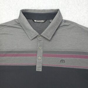 Travis Mathew Polo Golf Shirt‎ Men's Size XXL Black Gray Cotton Polyester Blend